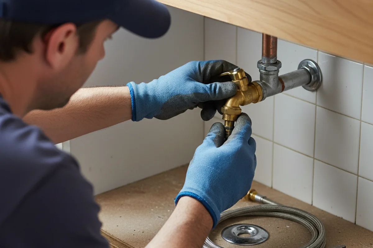 Shutoff valve and fitting work during Faucet and Fixture Repair in Alta